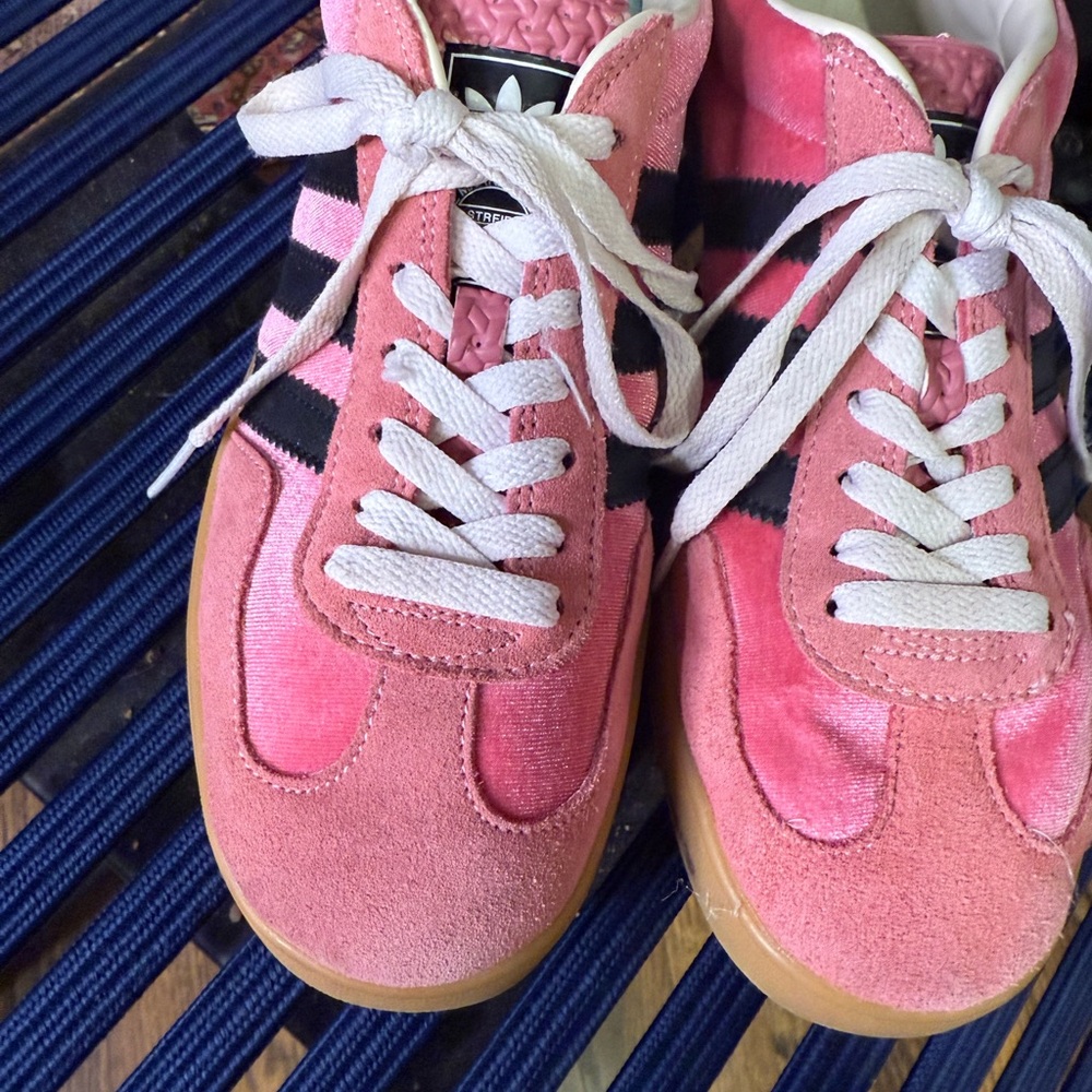 Gucci X Adidas Pink Velvet Sneakers